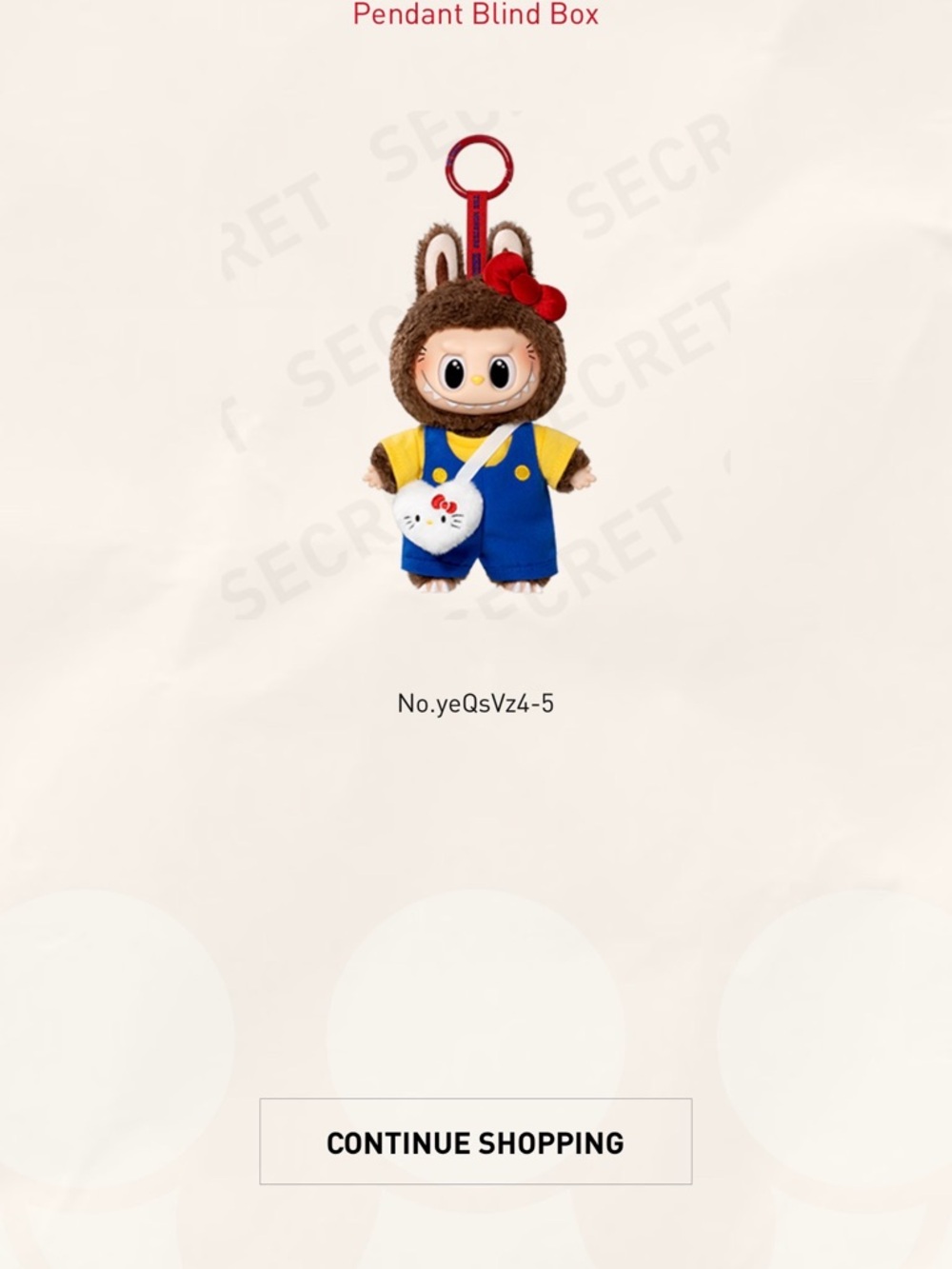 SECRET 🤎 THE MONSTERS × Hello Kitty and Friends Series-Vinyl Plush pendant ❤️ - Picture 3 of 4